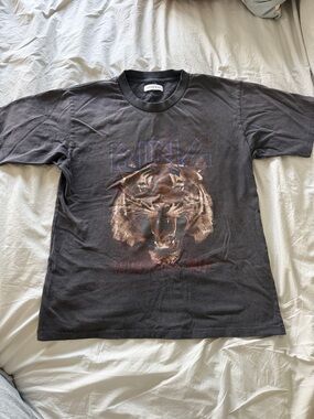 Anine Bing Black Graphic Tiger Tee